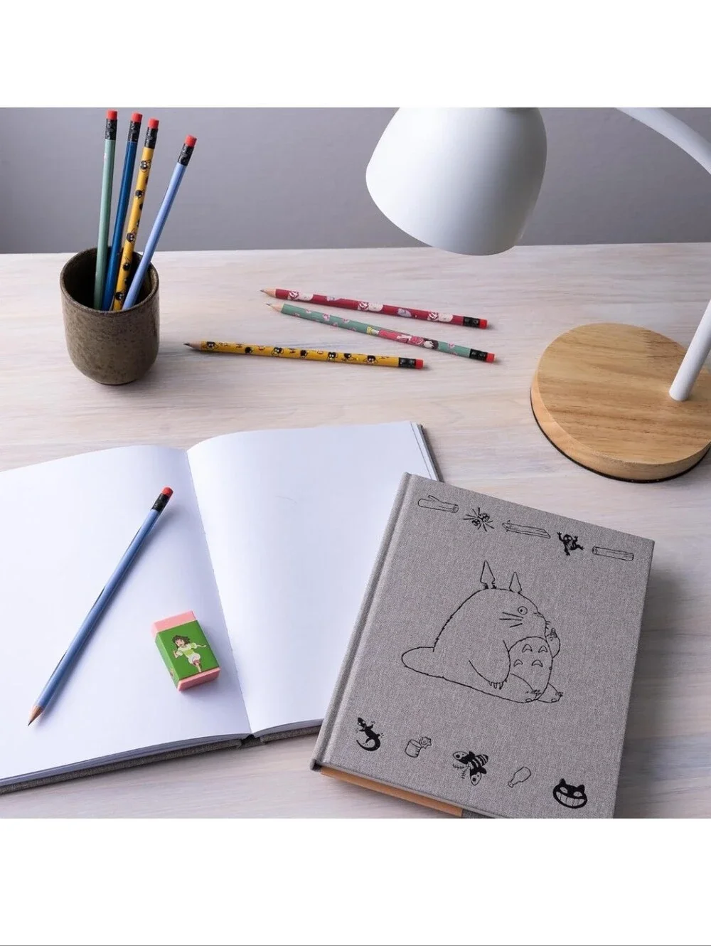 Studio Ghibli Totoro Gray Linen Journal — Gray Sketch Notebook